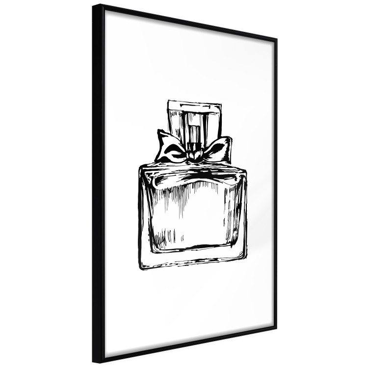 Poster Scent of Luxury - black and white pattern of a glass perfume bottle with a ribbon 125108 additionalImage 12
