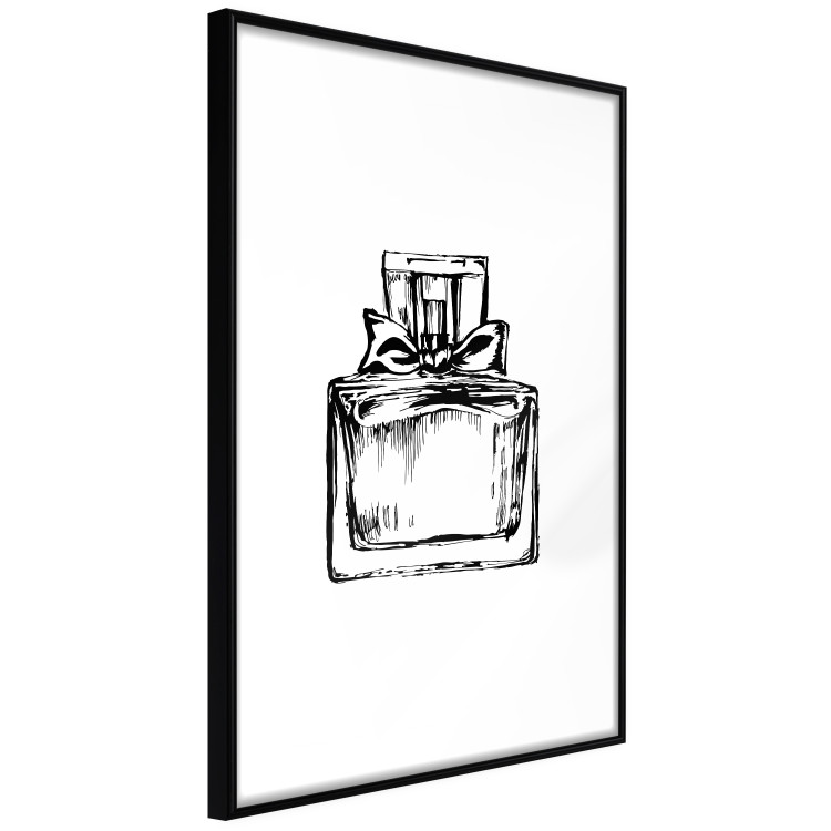 Poster Scent of Luxury - black and white pattern of a glass perfume bottle with a ribbon 125108 additionalImage 13
