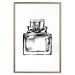 Poster Scent of Luxury - black and white pattern of a glass perfume bottle with a ribbon 125108 additionalThumb 16