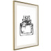 Poster Scent of Luxury - black and white pattern of a glass perfume bottle with a ribbon 125108 additionalThumb 2