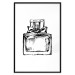 Poster Scent of Luxury - black and white pattern of a glass perfume bottle with a ribbon 125108 additionalThumb 24