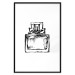 Poster Scent of Luxury - black and white pattern of a glass perfume bottle with a ribbon 125108 additionalThumb 17