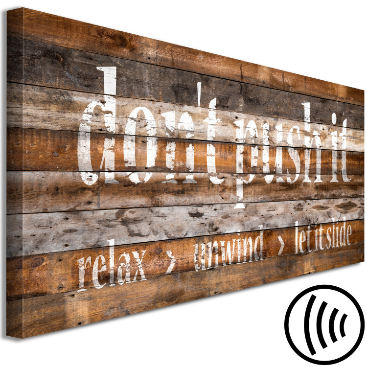 Canvas Wooden Board: Don't Push It (1 Part) Narrow 125808 additionalImage 6