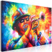 Canvas Art Print Trumpeter (1-part) wide - colorful man playing the trumpet 127808 additionalThumb 2