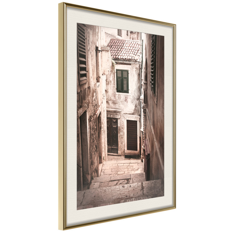 Wall Poster Retro Alley - urban architecture of a stone alleyway in sepia tone 128608 additionalImage 2