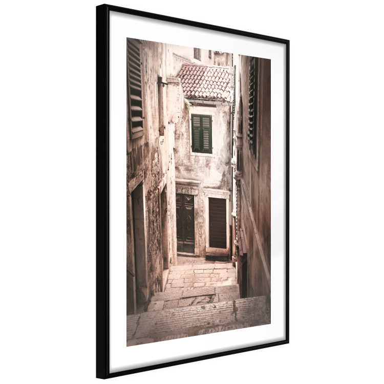 Wall Poster Retro Alley - urban architecture of a stone alleyway in sepia tone 128608 additionalImage 13