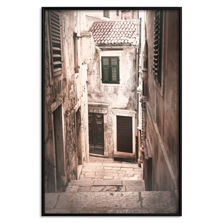 Wall Poster Retro Alley - urban architecture of a stone alleyway in sepia tone 128608 additionalImage 17