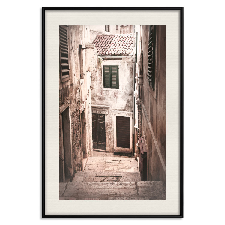 Wall Poster Retro Alley - urban architecture of a stone alleyway in sepia tone 128608 additionalImage 19