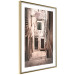 Wall Poster Retro Alley - urban architecture of a stone alleyway in sepia tone 128608 additionalThumb 6