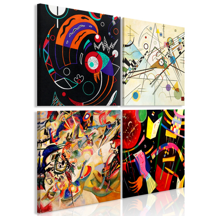 Canvas Print Dance of Colors (4-part) - abstract patterns by Wassily Kandinsky 129408 additionalImage 2