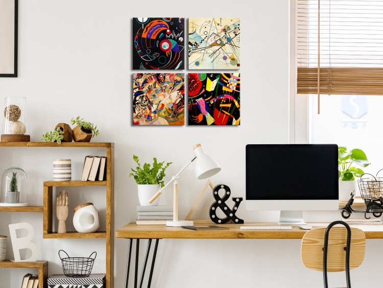 Canvas Print Dance of Colors (4-part) - abstract patterns by Wassily Kandinsky 129408 additionalImage 3
