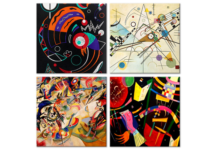 Canvas Print Dance of Colors (4-part) - abstract patterns by Wassily Kandinsky 129408