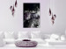 Canvas Art Print Prada in Flowers (1-piece) Vertical - gray inscription on a background of flowers 131608 additionalThumb 3