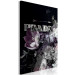 Canvas Art Print Prada in Flowers (1-piece) Vertical - gray inscription on a background of flowers 131608 additionalThumb 2