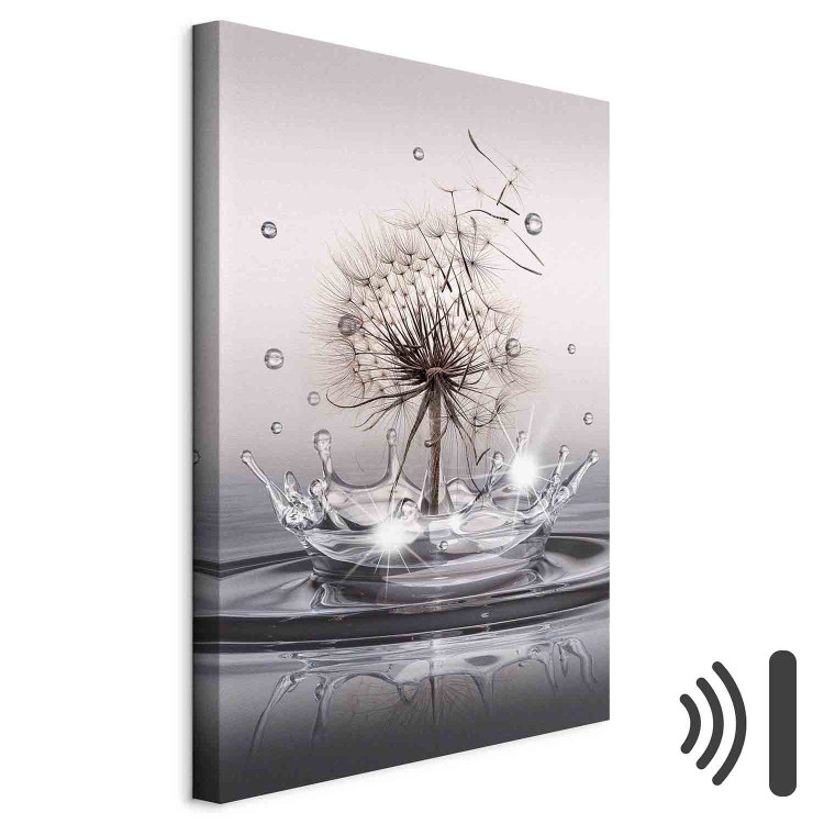 Canvas Wind Drops (1-piece) Vertical - dandelion flower falling into water 132108 additionalImage 8