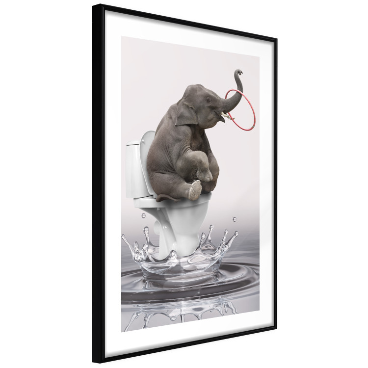Poster Surfing - abstract and whimsical elephant on a surfboard falling into the water 132208 additionalImage 6