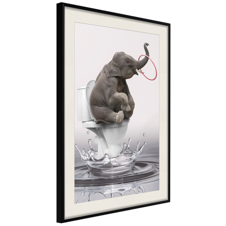 Poster Surfing - abstract and whimsical elephant on a surfboard falling into the water 132208 additionalImage 2