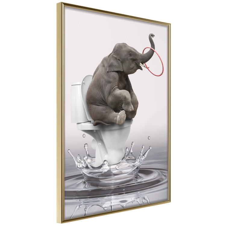 Poster Surfing - abstract and whimsical elephant on a surfboard falling into the water 132208 additionalImage 14