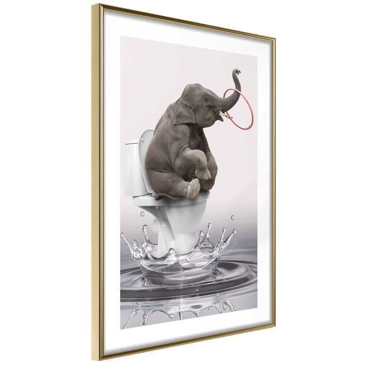 Poster Surfing - abstract and whimsical elephant on a surfboard falling into the water 132208 additionalImage 7