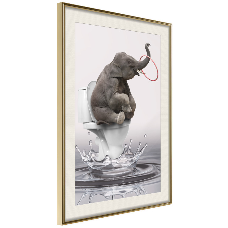 Poster Surfing - abstract and whimsical elephant on a surfboard falling into the water 132208 additionalImage 3