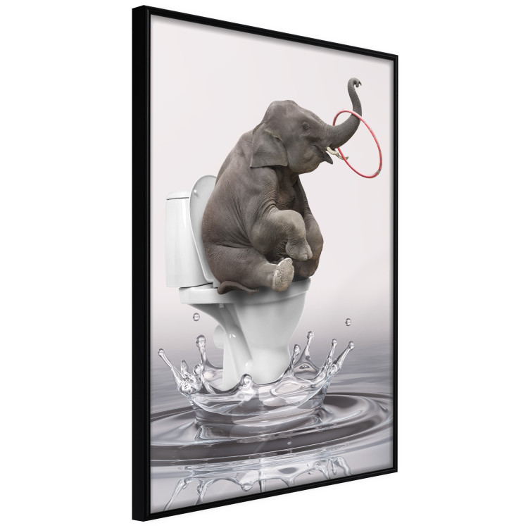 Poster Surfing - abstract and whimsical elephant on a surfboard falling into the water 132208 additionalImage 13