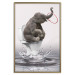 Poster Surfing - abstract and whimsical elephant on a surfboard falling into the water 132208 additionalThumb 17