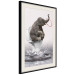 Poster Surfing - abstract and whimsical elephant on a surfboard falling into the water 132208 additionalThumb 2