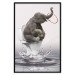 Poster Surfing - abstract and whimsical elephant on a surfboard falling into the water 132208 additionalThumb 16