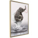 Poster Surfing - abstract and whimsical elephant on a surfboard falling into the water 132208 additionalThumb 14