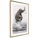 Poster Surfing - abstract and whimsical elephant on a surfboard falling into the water 132208 additionalThumb 7