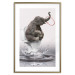 Poster Surfing - abstract and whimsical elephant on a surfboard falling into the water 132208 additionalThumb 16