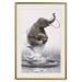 Poster Surfing - abstract and whimsical elephant on a surfboard falling into the water 132208 additionalThumb 20