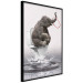 Poster Surfing - abstract and whimsical elephant on a surfboard falling into the water 132208 additionalThumb 11