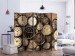 Room Divider Screen Old Clocks II (5-piece) - retro composition in shades of brown 132808 additionalThumb 2