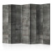 Room Divider Screen Steel Pattern II (5-piece) - industrial composition in gray background 133208