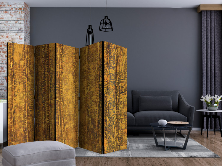 Room Divider Golden Chamber II - texture with golden patterns in abstract motif 133608 additionalImage 4