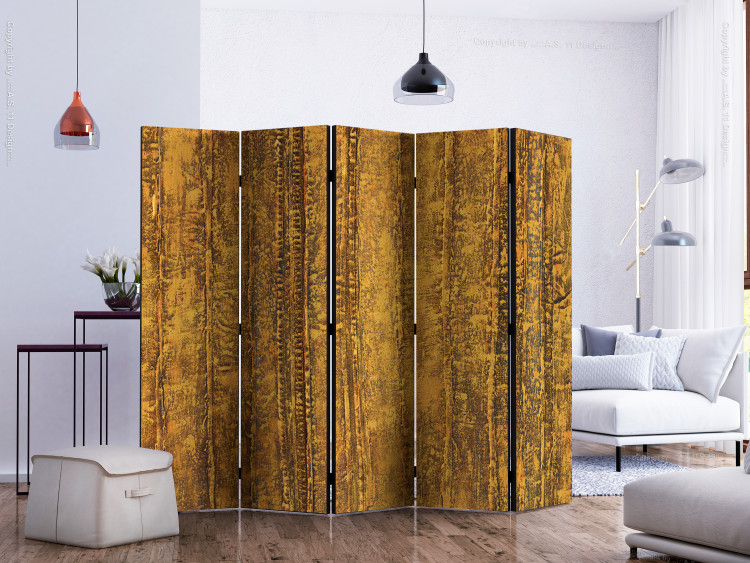 Room Divider Golden Chamber II - texture with golden patterns in abstract motif 133608 additionalImage 2