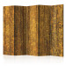 Room Divider Golden Chamber II - texture with golden patterns in abstract motif 133608