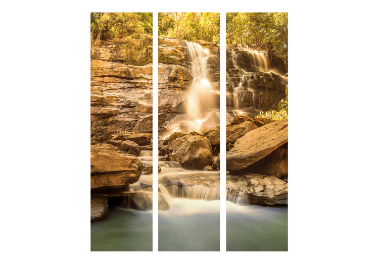 Folding Screen Sunny Waterfall - tropical waterfall landscape cascading from rocks 134108 additionalImage 3