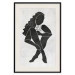 Wall Poster Seated Figure - black silhouette of a seated woman on a gray background 134208 additionalThumb 19