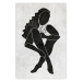 Wall Poster Seated Figure - black silhouette of a seated woman on a gray background 134208