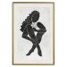 Wall Poster Seated Figure - black silhouette of a seated woman on a gray background 134208 additionalThumb 20