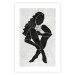 Wall Poster Seated Figure - black silhouette of a seated woman on a gray background 134208 additionalThumb 25