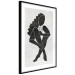 Wall Poster Seated Figure - black silhouette of a seated woman on a gray background 134208 additionalThumb 6