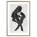 Wall Poster Seated Figure - black silhouette of a seated woman on a gray background 134208 additionalThumb 16