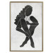 Wall Poster Seated Figure - black silhouette of a seated woman on a gray background 134208 additionalThumb 21