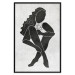 Wall Poster Seated Figure - black silhouette of a seated woman on a gray background 134208 additionalThumb 18