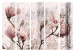Room Divider Magnolia Curtain II (5-piece) - distressed background and pink flowers 134308 additionalThumb 7
