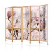 Room Divider Magnolia Curtain II (5-piece) - distressed background and pink flowers 134308 additionalThumb 5