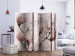 Room Divider Magnolia Curtain II (5-piece) - distressed background and pink flowers 134308 additionalThumb 2